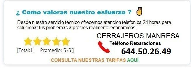 cerrajeros Manresa precios